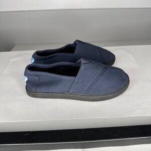 TOMS Alpargata Slip On Shoes Kids 10T Navy Blue Canvas Casual 26006
